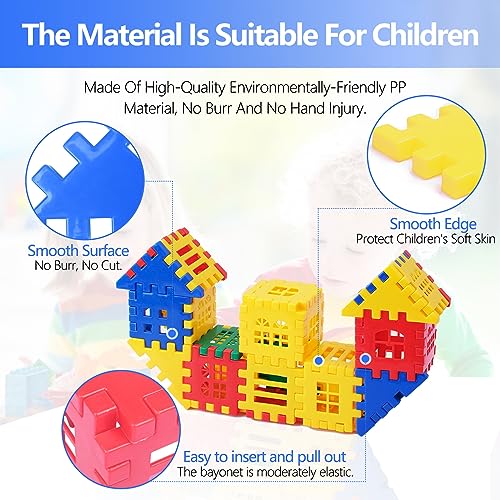 Image of Building Blocks 70-pcs,Toy Building Block for Ages 3 4 5 6 7 8,Fun Blocks for Toddlers,Waffle Interlocking Building Blocks,Boys and Girls Toys (70pcs-01)