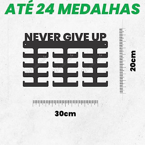 Porta Medalhas Never Give Up Woodecora