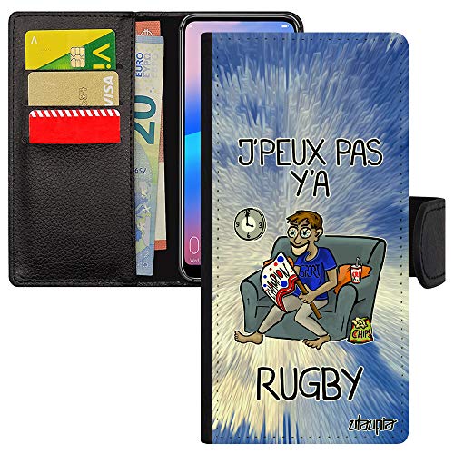Cadeau homme coque Redmi Note 9s humour j'peux pas j'ai rugby portefeuille