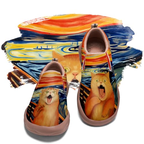 Kid's Casual Walking Sneakers Art Painted Slip On Loafers Lightweight Comfort Travel Shoes Animal Pattern2