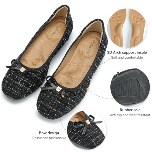 Image of Women's Comfortable Round Toe Bow Ballet Flats Shoes