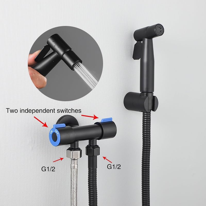 Buse de bidet portable avec douchette eau froide et vanne d'angle 1/2 - 3