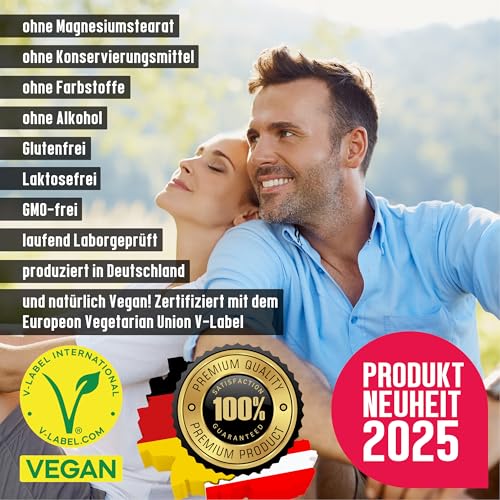 Vegan All-in-One Tropfen - Vitamin B12+B2+B6+B9 Folsäure + Zink + Eisen + Selen + Natrium + Kalium + Jod - Komplex mit natürlichem Tropical Fruchtgeschmack (20ml = ca. 4 Monats-Vorrat)