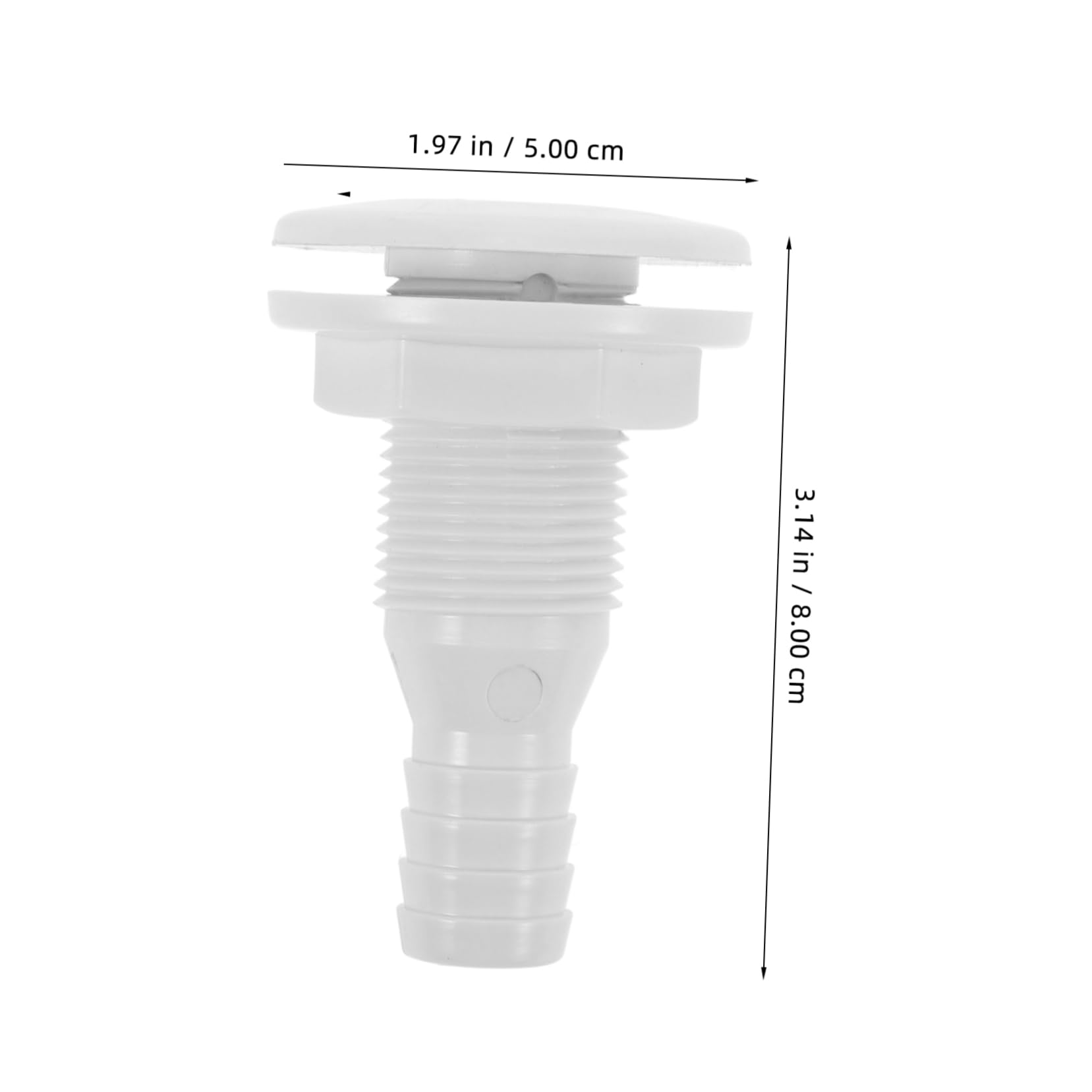 Hemobllo Válvula de Drenaje PVC Push-in Boat Drain Plug tapón de Drenaje de un Lado desagüe tapón de Drenaje para Barco Tubo de Drenaje de la embarcación el plastico White