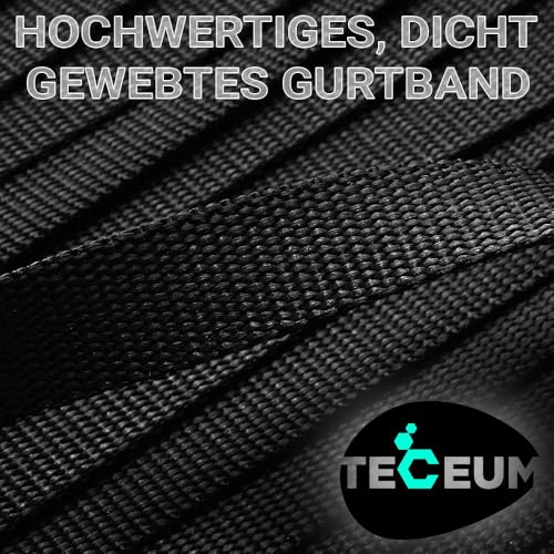 TECEUM 25 mm Gurtband – Schwarz – 9 Meter - Gurtband zum Klettern im Freien drinnen Basteln DIY (1” 10y)