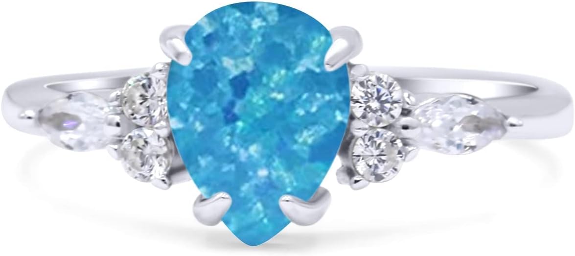 OMRANII Oval Art Deco Bridal Wedding Engagement Ring Infinity Round Simulated Cubic Zirconia 925 Sterling Silver