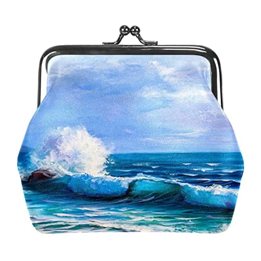 WOSHJIUK Monedero Monedero para Mujer,Olas de Acuarela del océano,Monedero Monederos pequeños Monedero