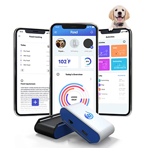 FlufFit | Dog Activity Monitor | Smart Pet Wearable, White