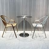 Liyadolaam Runder Stehtisch aus Edelstahl, 19,6'/23,6' hohe Kneipentische, mit Rutschfester Basis für Enge Räume, Stehtisch in Barhöhe für die Küche, einfach zu montieren(60x60x105cm)