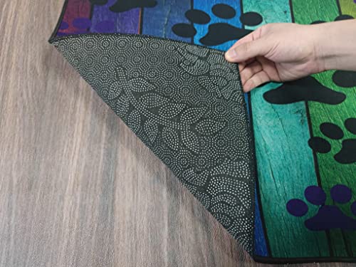 Dirty Dog Paw Prints Doormats Dog Mat For Muddy Paws Entrance Front Door Rug Outdoors/Indoor/Bathroom/Kitchen/Bedroom Floor Mats,Non-Slip Low-Profile Welcome Doormat For Dog Lovers,18 X 30 Inch #TOP5