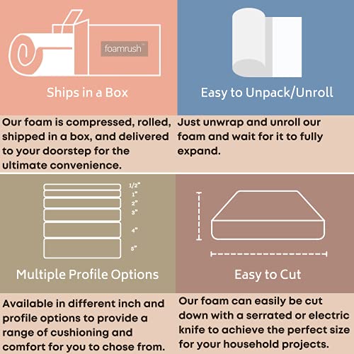 Foamrush 2" X 16" X 16" Diameter Premium Quality High Density Upholstery Foam (Bar Stools, Seat Cushion, Pouf Insert, Patio Round Cushion Replacement) Made In Usa #TOP5