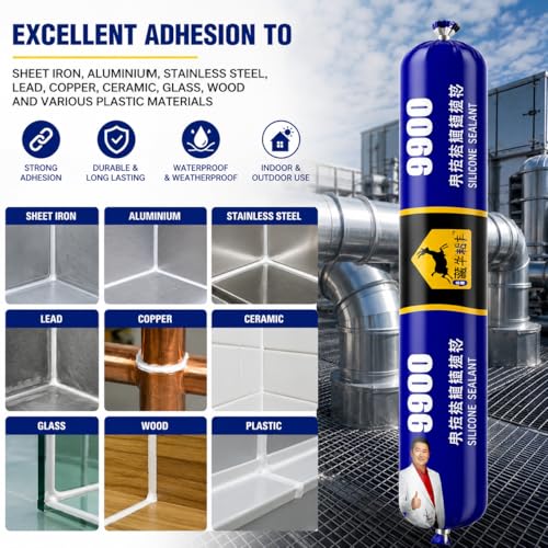 Image of FLASHFOX Waterproof Silicone Sealant Adhesive 750gm | Roof Leakage Repair Waterproof Sealant | Flexible & Paintable | For Concrete, Metal, Steel, Tiles & Water Tank