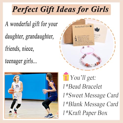 Image of Softball Volleyball Basketball Soccer Gifts for Girls Bracelets for Teen Girls Team Gifts Birthday /Christmas /Graduation Gifts