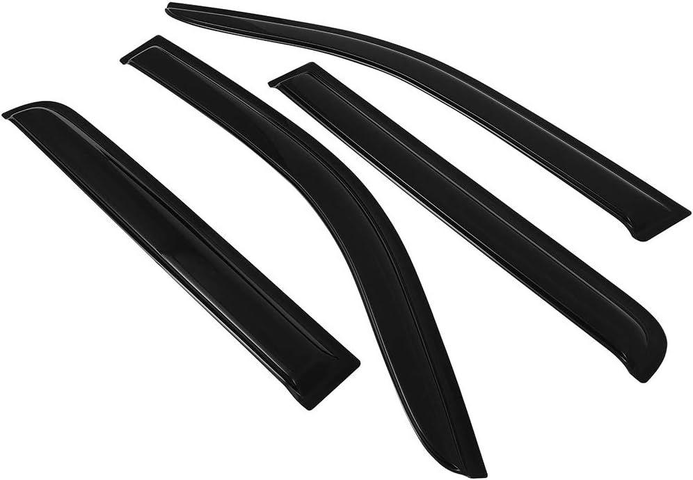 OCPTY Window Visors Fits for 2005-2018 For Nissan Frontier Tape-on Rain Guards Side Window Deflectors 4 Pieces(2pcs for front doors and 2pcs for rear doors)