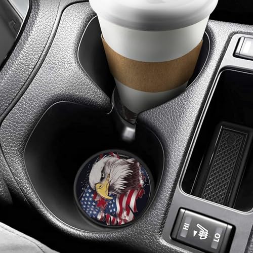 Portavasos para auto con diseño de águila y bandera US, 2 unidades miniatura 6