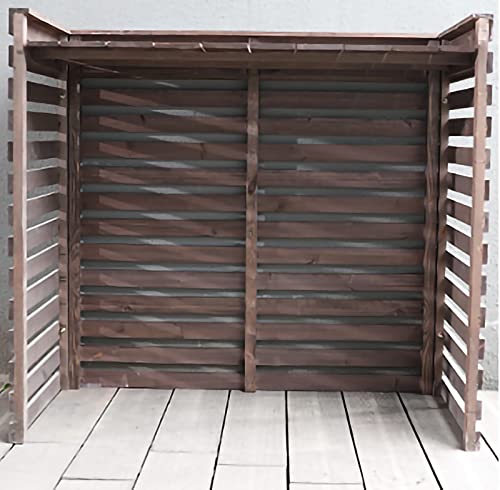 Cache-climatiseur bois massif vert pour cacher clim de balcon - 5