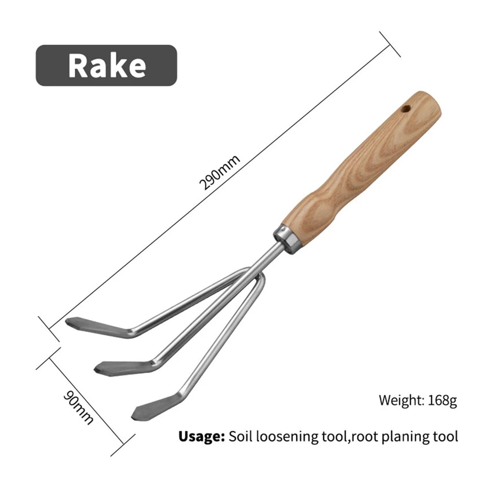 Kit de jardinería Profesional, Herramientas Acero Inoxidable for macetas, Camas, contenedores, 5 uds