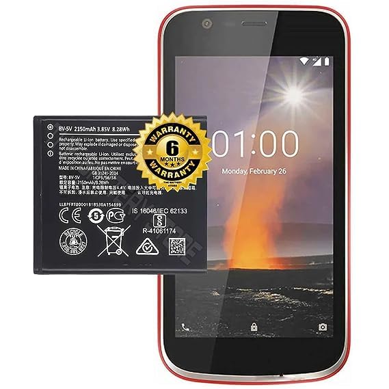 Image of THE BATTERY STORE Original BV-5V Battery for Nokia 1 TA-1047 / TA-1060 / TA-1056 /TA-1079 /TA-1066 / Battery with 6 Month Warranty*** (PPP216)