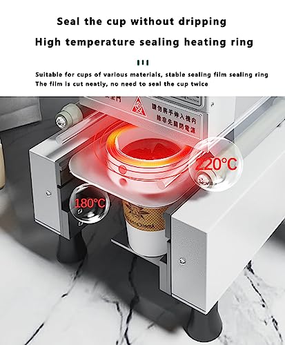Sellador automático de tazas para té de burbujas, máquina totalmente automática con panel de control LCD para sellar vasos de plástico, batidos y bebidas de café