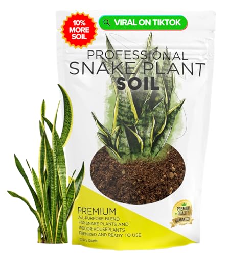 Professional Snake Plant Soil Large 2.2 Quarts Ready to Use, Premium Potting Soil for Snake Plants Dracaena Trifasciata, Fast Draining Indoor Soil with Peat Moss Coco Coir Perlite Dolomite Made in USA