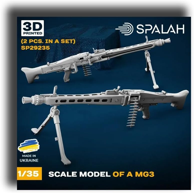 SPALAH 29235 1/35 Dummy 3D Printed/Resin/Set of Scale Models MG3 Machine Gun, (2 pcs.).