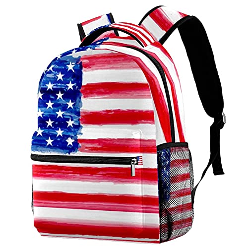 Sac à dos étudiant durable motif drapeau USA pour transporter vos cours lourds