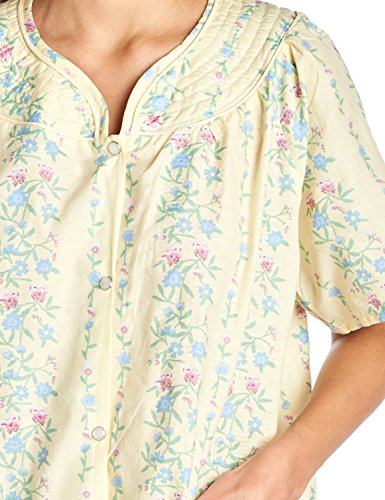 Casual Nights Women's Floral Woven Snap-Front Lounger House Dress - Yellow - 5X-Large #TOP3
