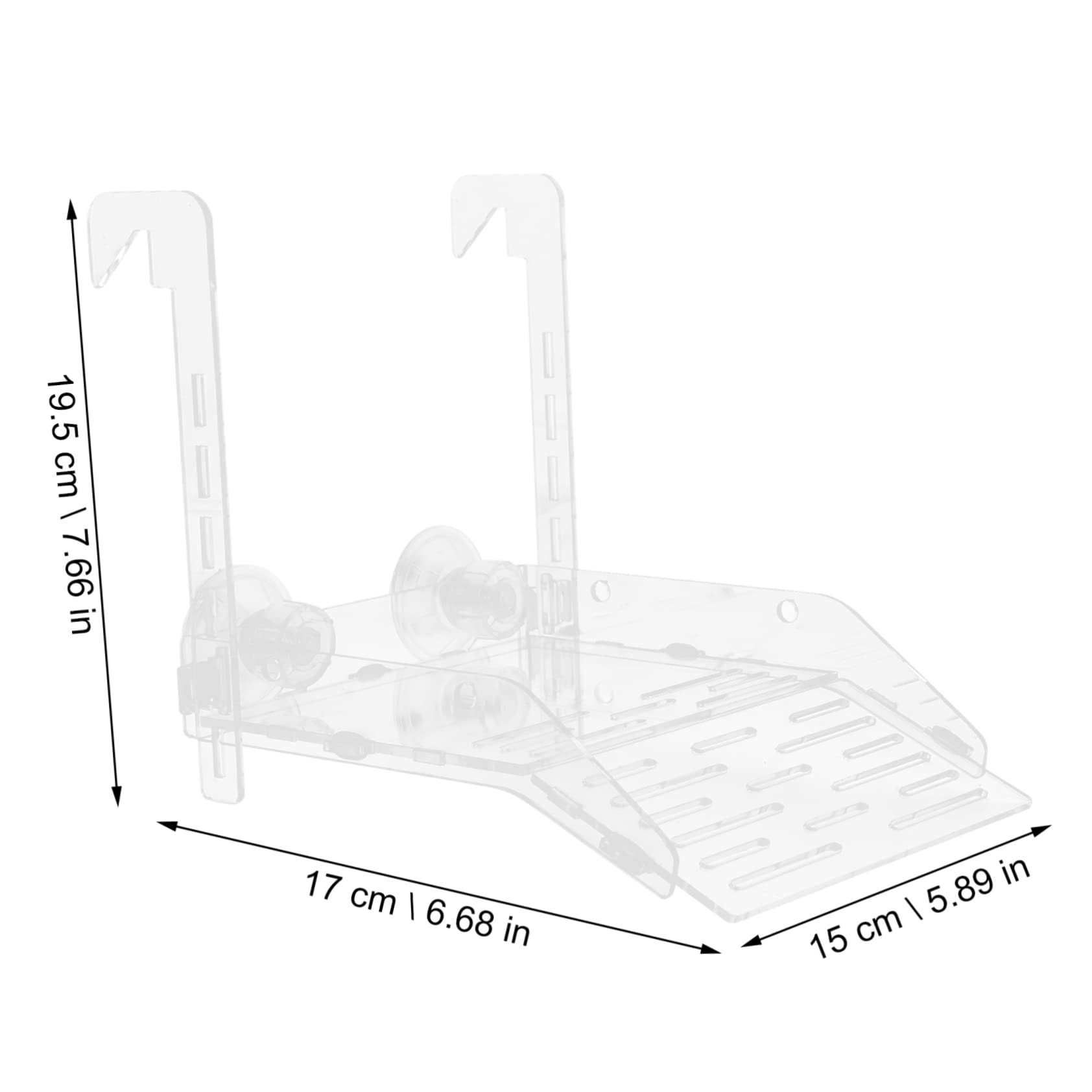 Totority Durable Turtle Habitat Accessory Acrylic Basking Platform with Suction for Turtle Resting