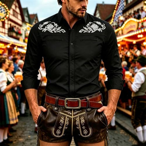 Chemise western robuste pour homme avec finitions empiècement cowboy
