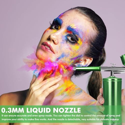 Kit aérographe de modélisation portable vert avec compresseur sans fil - 8