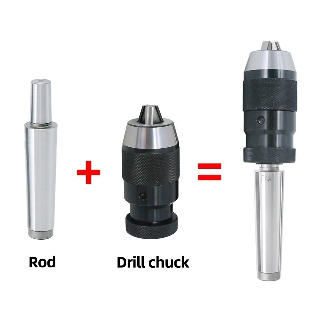 1 set di mandrini for trapano a colonna, mandrino autoserrante for trapano, supporto cono Morse for CNC(MTB2-B12(1-10mm))