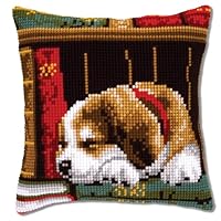 Kreuzstich-Kissen-Set Mit Labrador-Motiv - DIY Stickerei Für Anfänger 45x45cm