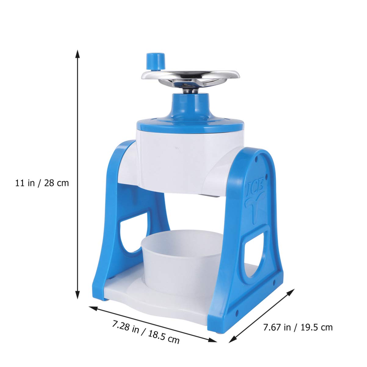 iplusmile Trituradora de Hielo Manual Fácil de Limpiar Acero Inoxidable y PP para Hacer Granizados y Conos de Nieve para Verano y Uso Familiar