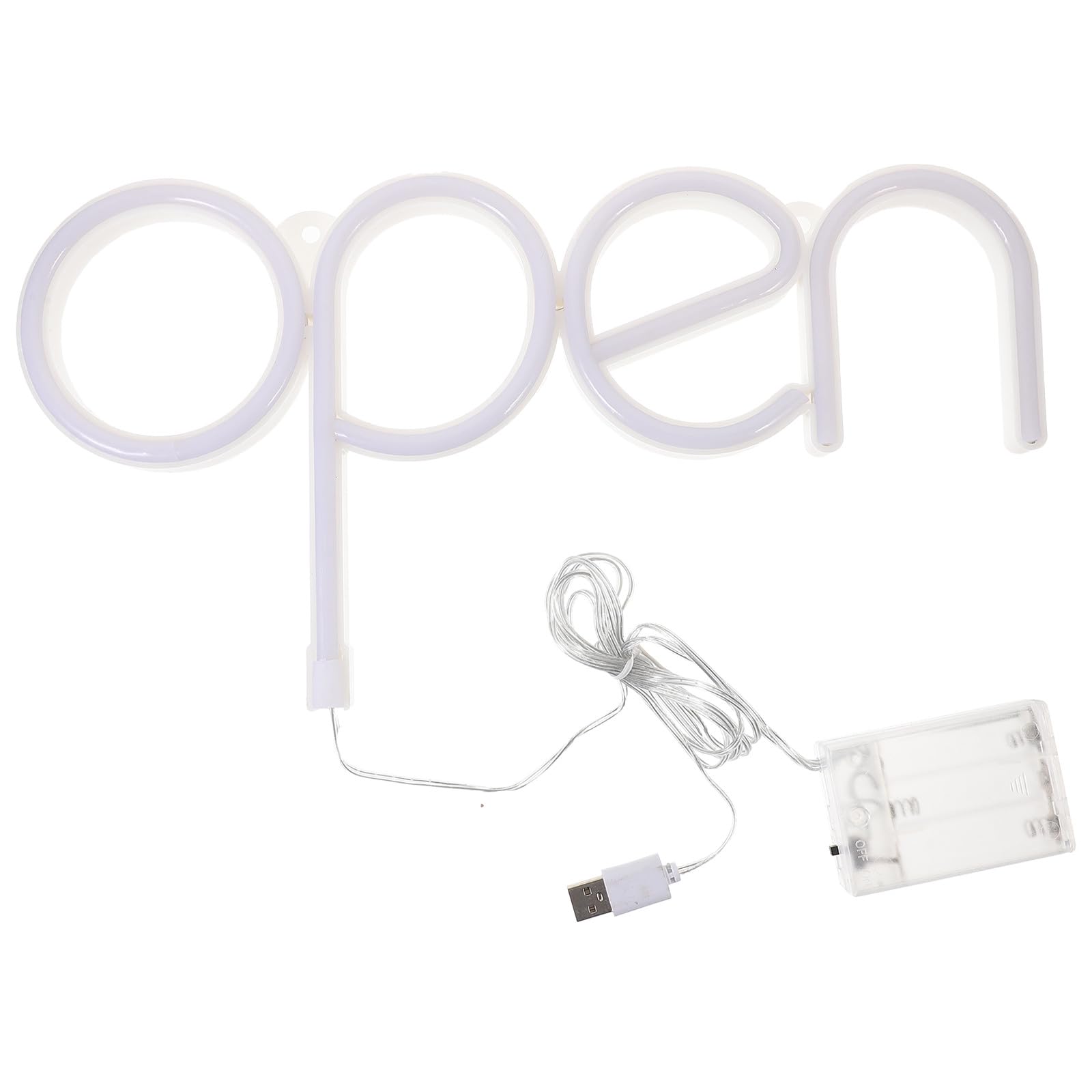 Letrero de neón abierto LED blanco para atraer clientes a tu tienda con elegancia 8