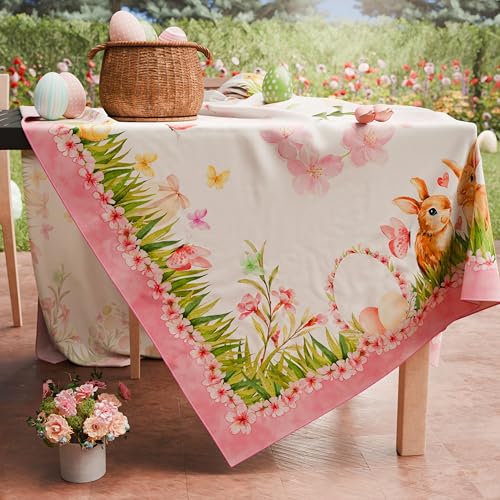 Nappe de Pâques carrée imperméable Flora protège table de cuisine 4c