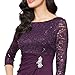 S.L. Fashions Women's Long Mother of The Bride Dress with Stretch Lace Bodice & Hip Embellishment (Petite and Regular Sizes), Eggplant, 18
