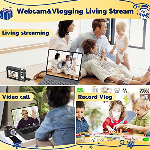 Digital Camera, Upgraded 48Mp Autofocus Fhd 1080P Small Digital Camera For Kids Video Camera With 32Gb Sd Card 16X Digital Zoom, Compact Point And Shoot Vlogging Camera For Teens Students Adult #TOP2