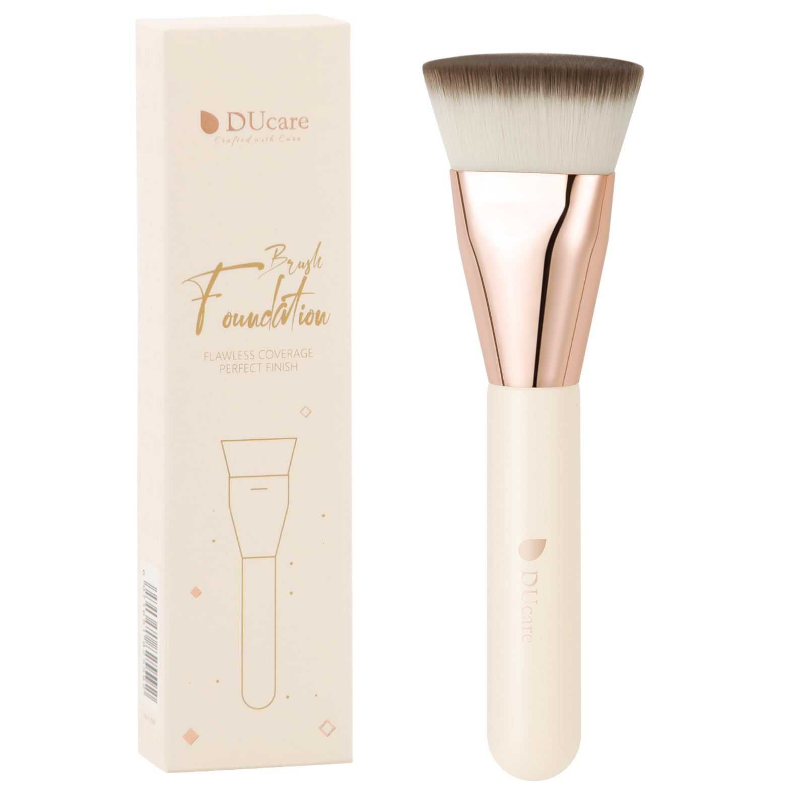 DUcare Foundation Brush for Liquid Makeup, Flat Top Kabuki Brush Buffing Blending Mineral Powder Large Makeup Face Brush