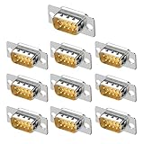 Willwewon 10pcs DB9 männliche RS232 D-sub serielle Lötsteckverbinder, vergoldete gemeinsame 9-polige Kupplungen