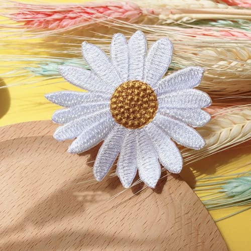 6 Pcs Daisy Embroidery Patches Flowers Floral Patches Iron On Patches Sew On Applique Patch For Clothes Diy Patches Sewing Accessories #TOP4