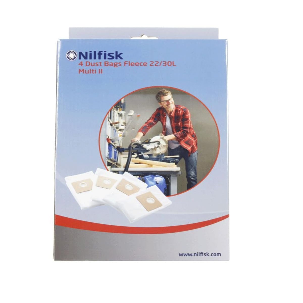 SOS Accessoire 4 Bags for Multi II 22/ Multi II 30 Vacuum Cleaner 107417195 Nilfisk