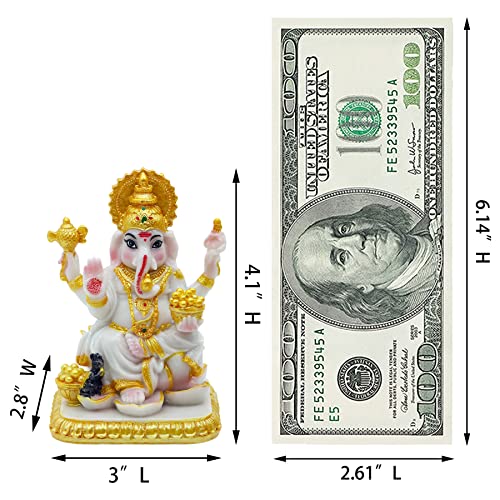 Estatua de Lord Ganesh 4.1 pulg Color Mármol miniatura 6