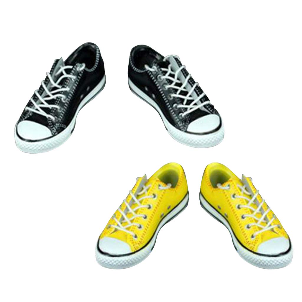 SM SunniMix 1/6 Rubber Lace Up Canvas Shoes Flat Sneakers 2Pair for Enterbay 12inch Models