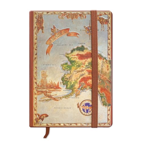 Carnet Alaska haut de gamme taille L, reliure à élastique style grand nord