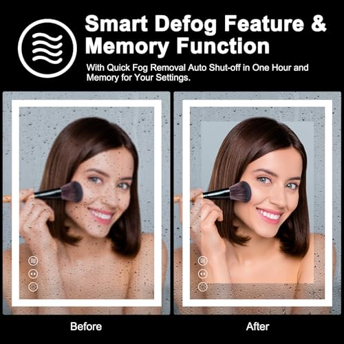 20x28 LED Bathroom Mirror with Lights, Anti Fog Vanity Mirror Wall Mounted, Dimmable Front Light and Backlight, Memory Function Tempered Glass Shatter Proof ETL Listed by faainit - Image 2