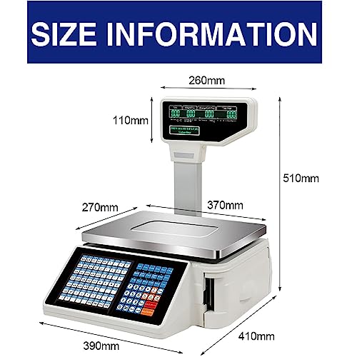 Báscula Digital Electrónica con Impresora Térmica 30kg/60lbs miniatura 7