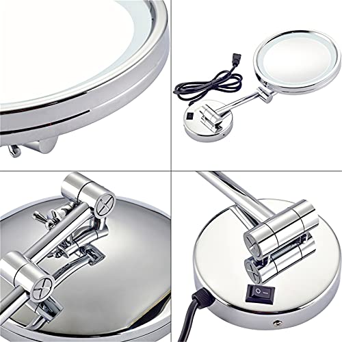 Miroir de maquillage mural pivotant à 360° idéal pour les coiffures et rasages de précision - 8