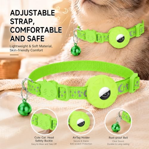 Rastreador de gatos y perros sin suscripción para paseos seguros con collar reflectante 5