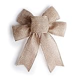 Samanter Rustic Jute Bows Burlap Wreaths Bows Christmas Tree Topper for Wedding Holiday Birthday Party Decoration 6 inch