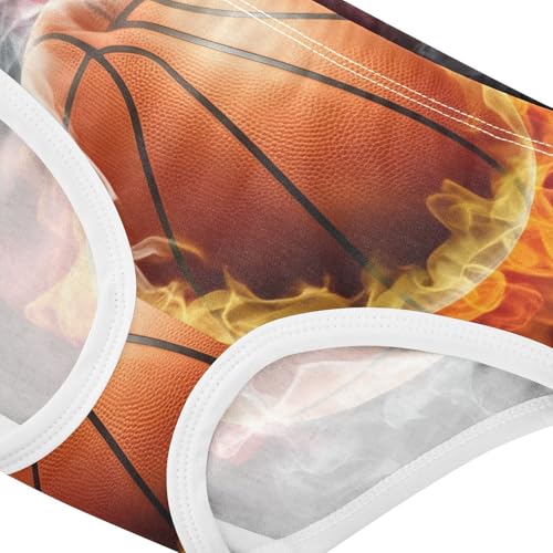 Personalized Toddler Girls Underwear 2t Cotton Panties for Girl Basketball Flame Black Briefs Girls Undies4